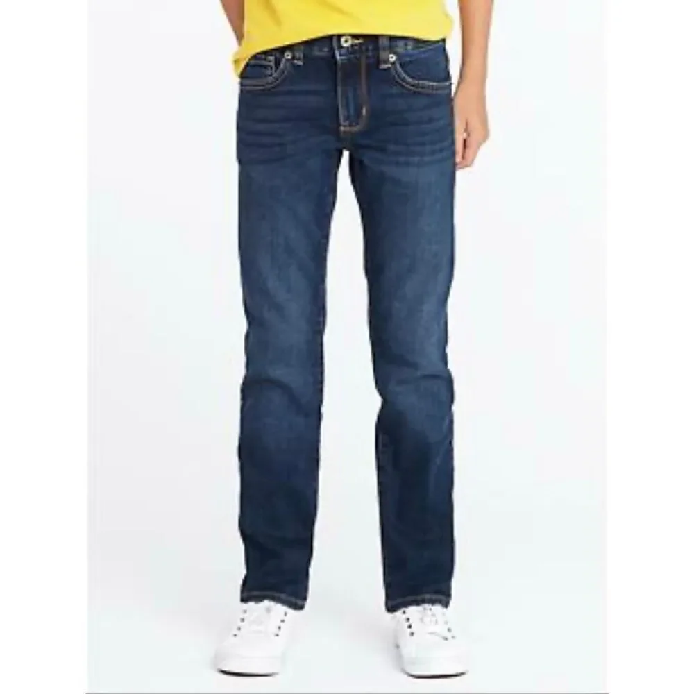 Youth Boys Old Navy Dark Rinse Comfort Stretch Built-In Flex Skinny Jeans - 14